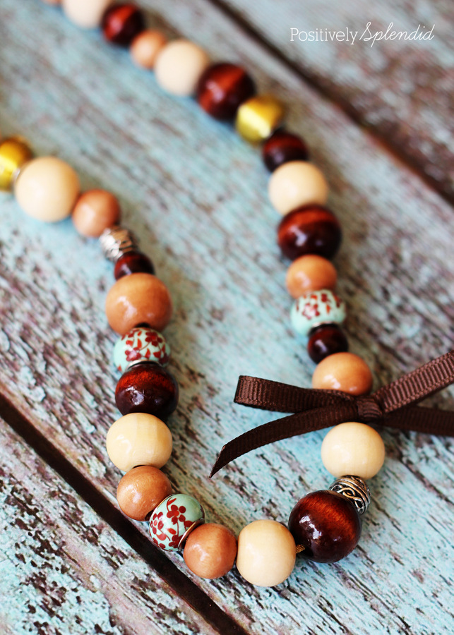 Wood bead necklace by Positively Splendid