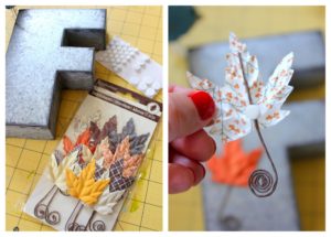 Use paper crafting embellishments to decorate plain metal letters. Simple and fun! #MichaelsMakers