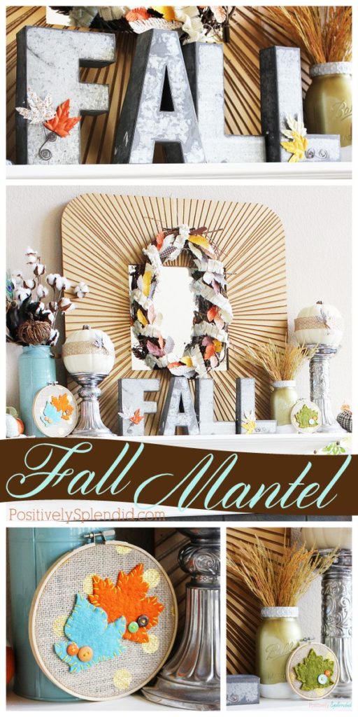 Lovely fall mantel decorations with so many fun handmade projects! #MichaelsMakers