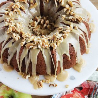 Apple Cream Cheese Cake with Praline Frosting - A delicious recipe to use fall apples!