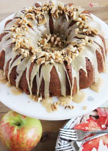 Apple Cream Cheese Cake with Praline Frosting - A delicious recipe to use fall apples!