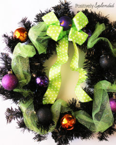 Easy Halloween ornament wreath by Positively Splendid