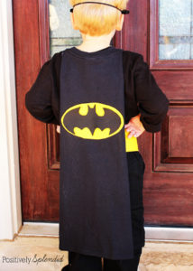 No-sew superhero cape made from a t-shirt. So easy! #MichaelsMakers