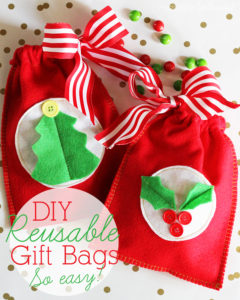 DIY reusable gift bags. So easy to make! #MichaelsMakers
