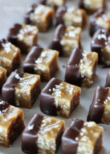 Fours Candy - Homemade caramels dipped in dark chocolate and sprinkled with fleur de sel. Amazingly delicious!