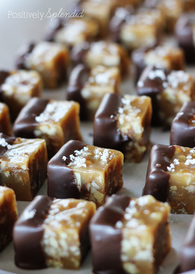 Fours Candy - Homemade caramels dipped in dark chocolate and sprinkled with fleur de sel. Amazingly delicious!