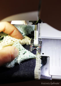 Denim aDenim and Lace Ruffled Pouch Tutorial from Positively Splendid #MichaelsMakersnd Lace Ruffled Pouch Tutorial from Positively Splendid #MichaelsMakers