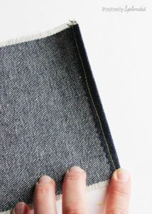 Denim and Lace Ruffled Pouch Tutorial from Positively Splendid #MichaelsMakers