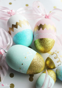 Painted and glittered Easter eggs--so pretty, and can be used year after year!