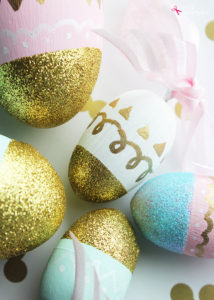 Painted and glittered Easter eggs--so pretty, and can be used year after year!