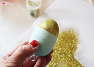 Painted and glittered Easter eggs--so pretty, and can be used year after year!