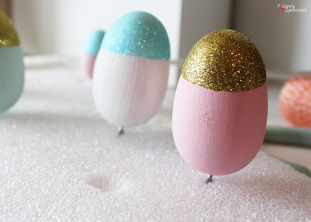 Painted and glittered Easter eggs--so pretty, and can be used year after year!