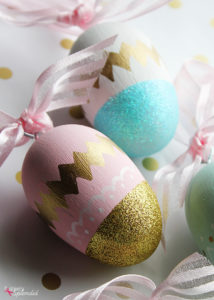 Painted and glittered Easter eggs--so pretty, and can be used year after year!