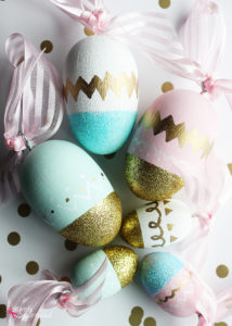 Painted and glittered Easter eggs--so pretty, and can be used year after year!