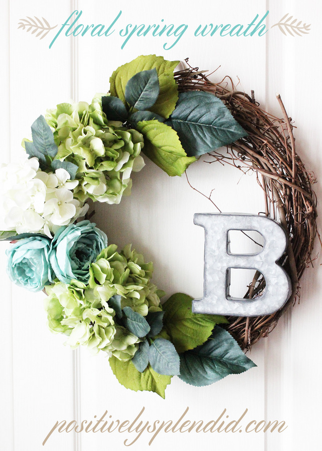 Floral Spring Wreath at Positively Splendid #MichaelsMakers