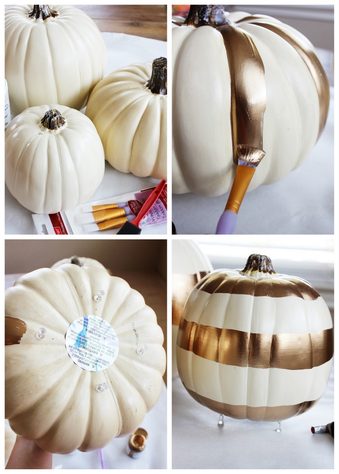 DIY Gilded Pumpkins #MichaelsMakers