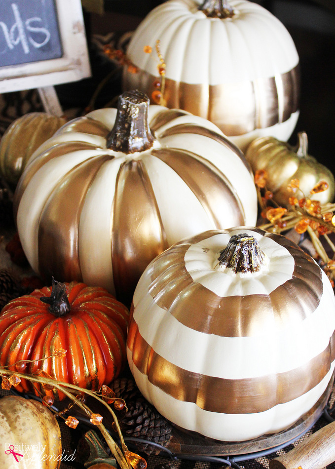 Gilded Pumpkins - MY WEATHERED HOME