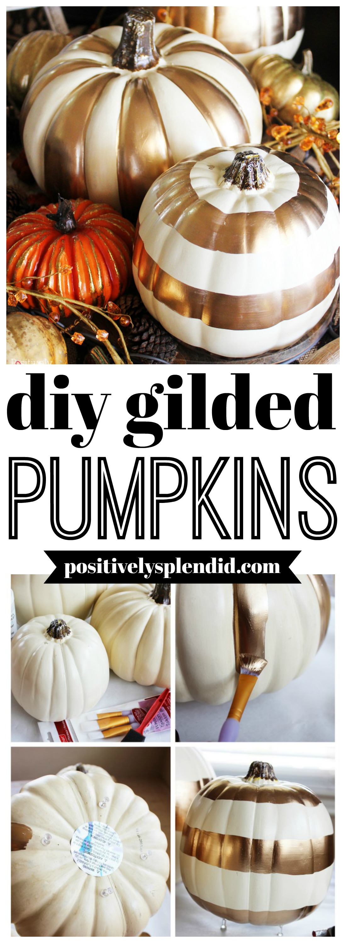 Gilded Pumpkins - MY WEATHERED HOME