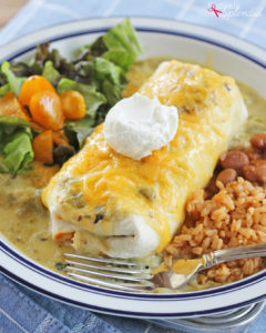 Green Chile Smothered Burrito Recipe. This beef and potato filling is absolutely delicious!