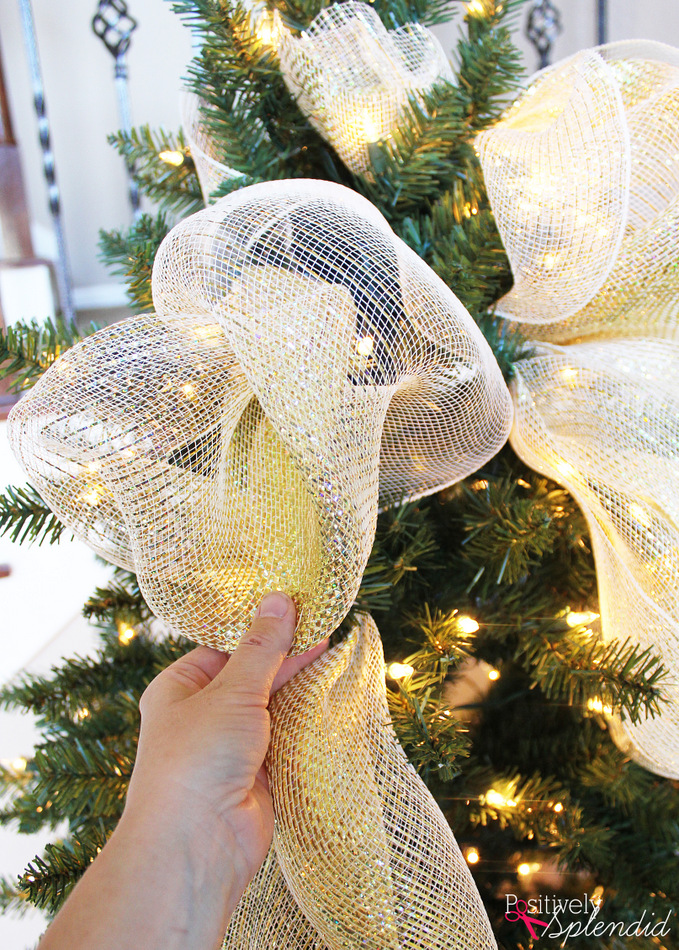 Poinsettia And Ribbon Christmas Tree