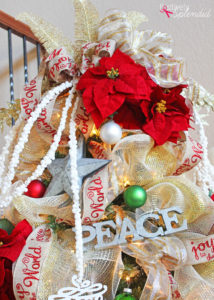 Poinsettia and Ribbon Christmas Tree #MichaelsMakers