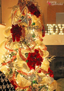 Poinsettia and Ribbon Christmas Tree #MichaelsMakers