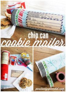 Mail cookies in an embellished chip canister. So smart! #MakeAmazing