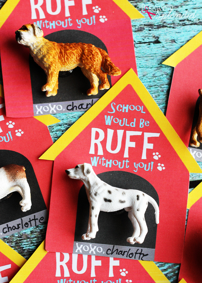 Puppy Doghouse Valentine Cards with Free Printables at Positively Splendid. So adorable!!
