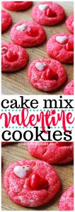 Easy Valentine's Day cookie recipe made with a cake mix.