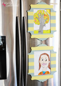 Magnetic Refrigerator Frames--A brilliant way to display kids' art in an uncluttered, tidy way!