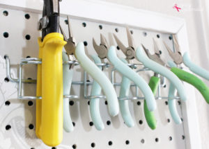 Stenciled Pegboard Craft Organizer - incredibly functional and so pretty!