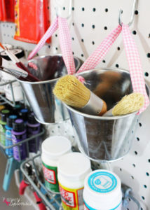 Stenciled Pegboard Craft Organizer - incredibly functional and so pretty!