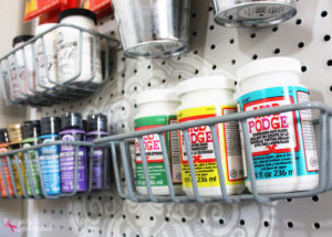 Stenciled Pegboard Craft Organizer - incredibly functional and so pretty!