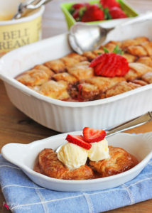 Strawberry dumpling recipe at Positively Splendid. So perfect for spring! #HEBMoms