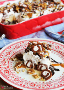 Turtle Swirl Ice Cream Cake - Pretty, delicious and SO easy to make!