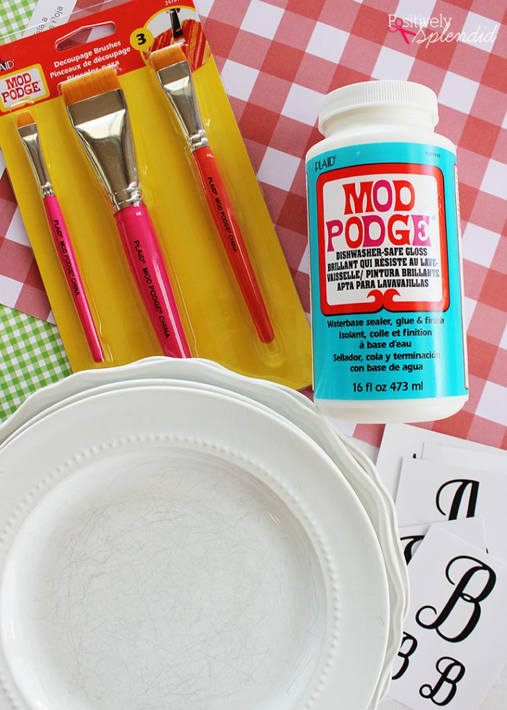 Easy Mod Podge Chargers #PlaidCreators - Positively Splendid