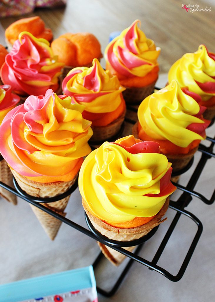 Olympic Torch Cone Cupcakes Positively Splendid {Crafts, Sewing