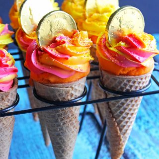 Olympic Torch Cone Cupcakes