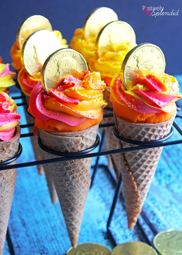 Olympic Torch Cone Cupcakes