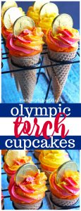 Olympic Torch Cone Cupcakes - Olympic themed party idea