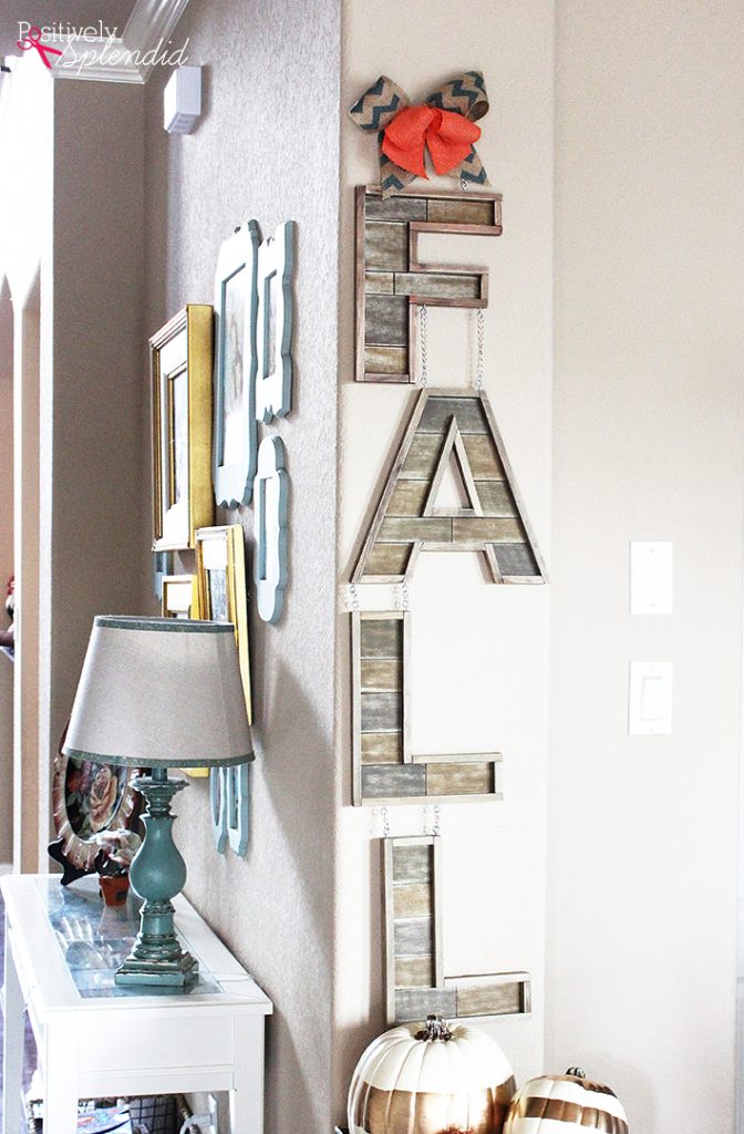 DIY Barnwood Fall Letter Sign 