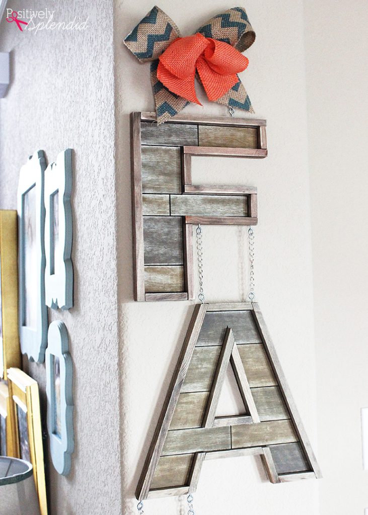 DIY Barnwood Fall Letter Sign 