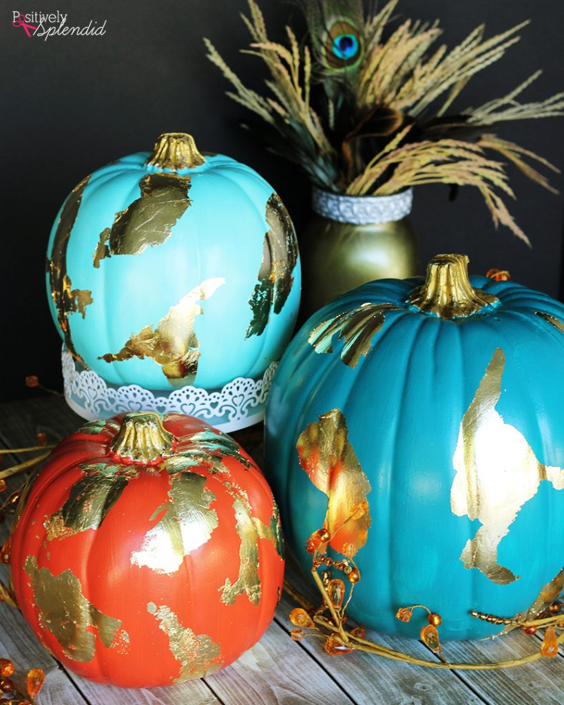 DIY Gold Foil Pumpkins by Positively Splendid #michaelsmakers