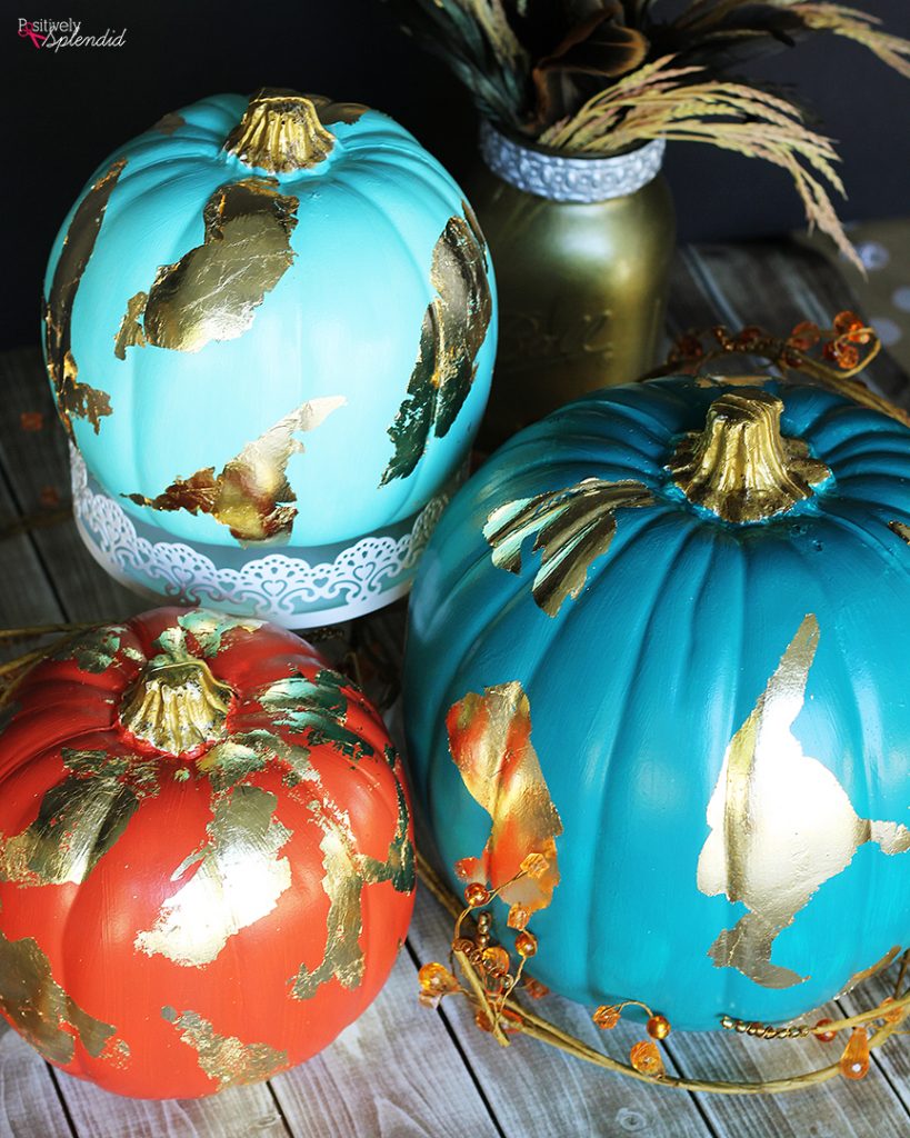 DIY Gold Foil Pumpkins by Positively Splendid #michaelsmakers