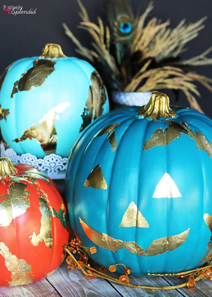 DIY Gold Foil Pumpkins by Positively Splendid #michaelsmakers