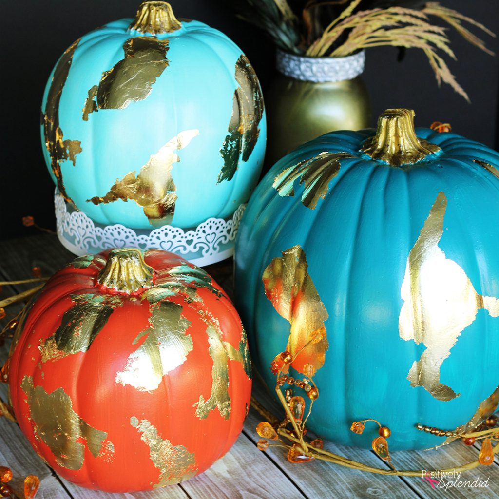 DIY Gold Foil Pumpkins by Positively Splendid #michaelsmakers