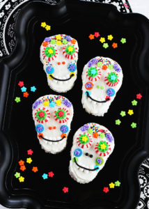 Sugar skull Rice Krispies treats for Day of the Dead. So colorful and clever! #RiceKrispies