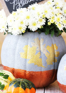 Faux concrete pumpkin planter by Positively Splendid. An easy fall decor craft project. #PlaidCreators