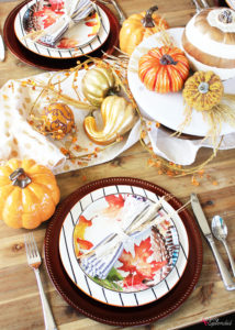 This colorful fall tablescape would be perfect for holiday entertaining! #bhglivebetter