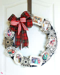 Christmas Memory Photo Wreath - Such a great way to use favorite holiday photos from throughout the years! #PlaidCreators